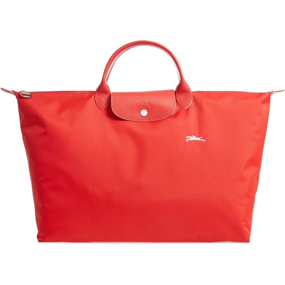 LONGCHAMP RED MEDIUM SIZED TRAVEL BAG